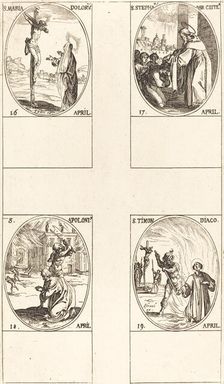 St. Maria Doloru; St. Stephen, Abbot; St. Apoloni; St. Timon. Creator: Jacques Callot
