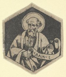 St Mark the Evangelist, holding a banderole (possibly a modern impression), ca.. 1480-1520. Creator: Anon