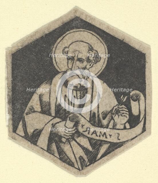 St Mark the Evangelist, holding a banderole (possibly a modern impression), ca.. 1480-1520. Creator: Anon.