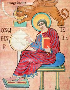 St Mark writing, c700. Creator: Eadfrith