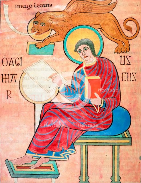 St Mark writing, c700. Creator: Eadfrith.