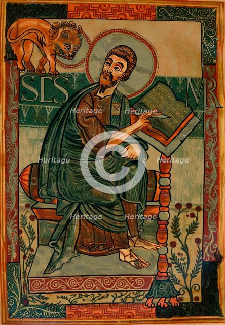 St. Mark from the Godescalc Gospel Lectionary, 781-783 (1947). Artist: Godescalc.