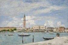 St. Mark's Square in Venice seen from San Giorgio Maggiore, 1895. Creator: Eugene Louis Boudin