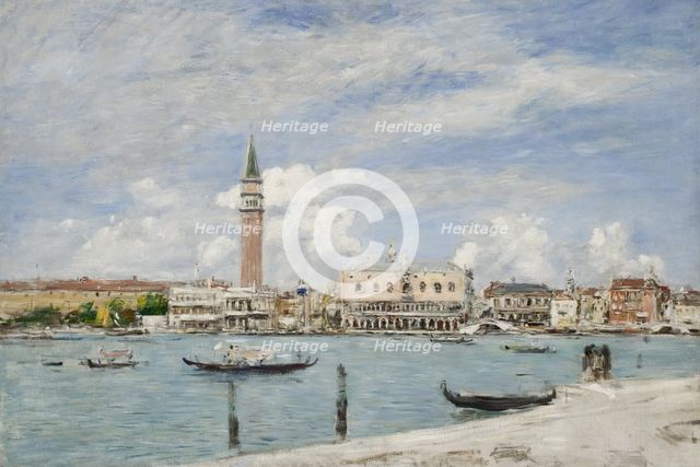 St. Mark's Square in Venice seen from San Giorgio Maggiore, 1895. Creator: Eugene Louis Boudin.