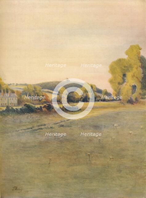 'St. Martha's Chapel, from Shalford Common, 1911, (1914). Artist: James S Ogilvy.