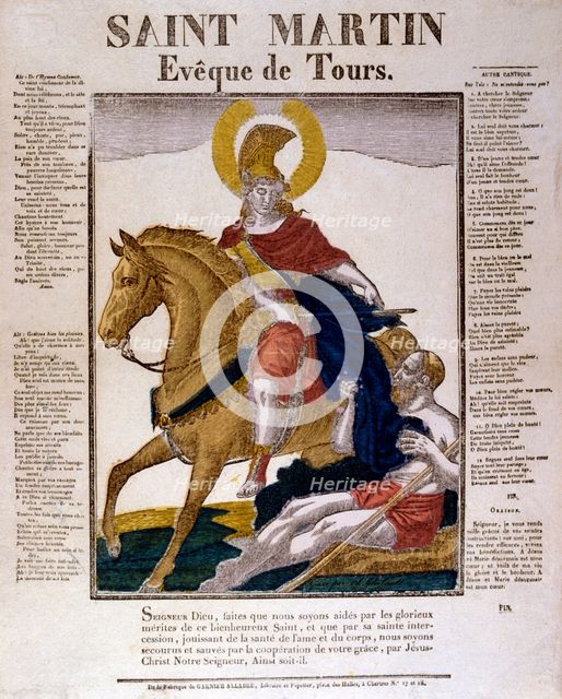 St Martin of Tours, 4th century (19th century). Artist: Anon