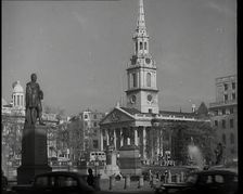St Martin in the Fields Church on Trafalgar Square Viewed from the End of Cockspur Street..., 1939. Creator: British Pathe Ltd