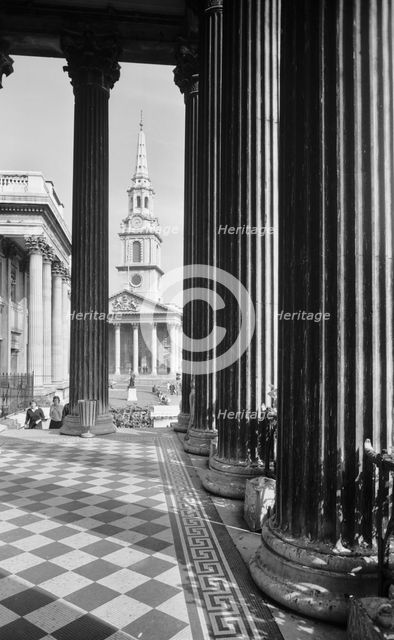 St Martin-in-the-Fields, Trafalgar Square, Westminster, London, 1945-1980. Artist: Eric de Maré
