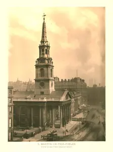 St Martin-in-the-Fields, View from the North West mid-late 19th century. Creator: Unknown