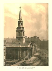 St Martin-in-the-Fields, View from the North West mid-late 19th century. Creator: Unknown