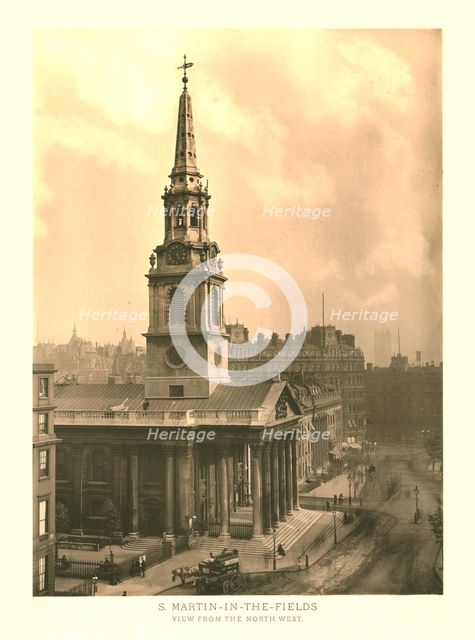 'St Martin-in-the-Fields, View from the North West', mid-late 19th century.  Creator: Unknown.