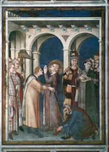 St Martin is Knighted 1312-1317. Artist: Simone Martini