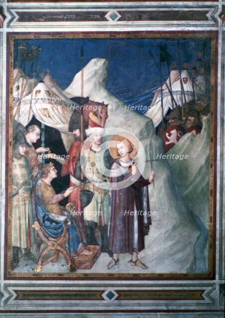 'St Martin Renounces his Weapons', 1312-1317.  Artist: Simone Martini