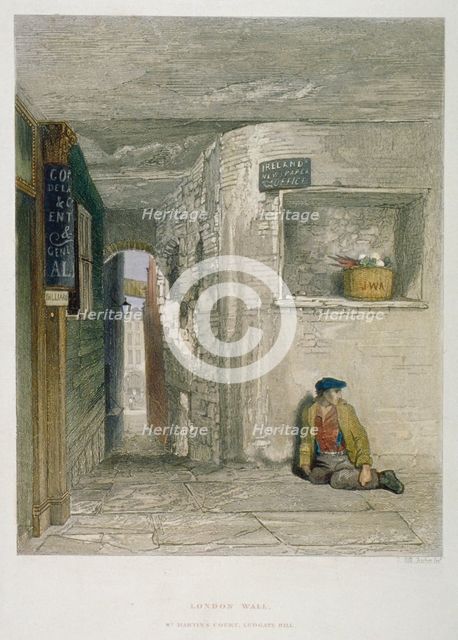 St Martin's Court, Ludgate Hill, City of London, 1851. Artist: John Wykeham Archer