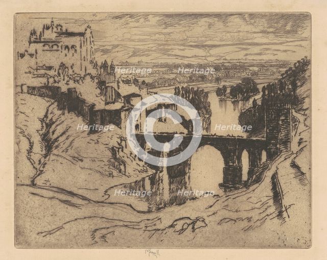St. Martin's Bridge, Toledo, 1904. Creator: Joseph Pennell.