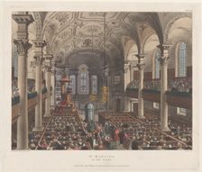 St. Martin's in the Fields, August 1, 1809., August 1, 1809. Creators: Thomas Rowlandson, Augustus Charles Pugin, J. Bluck