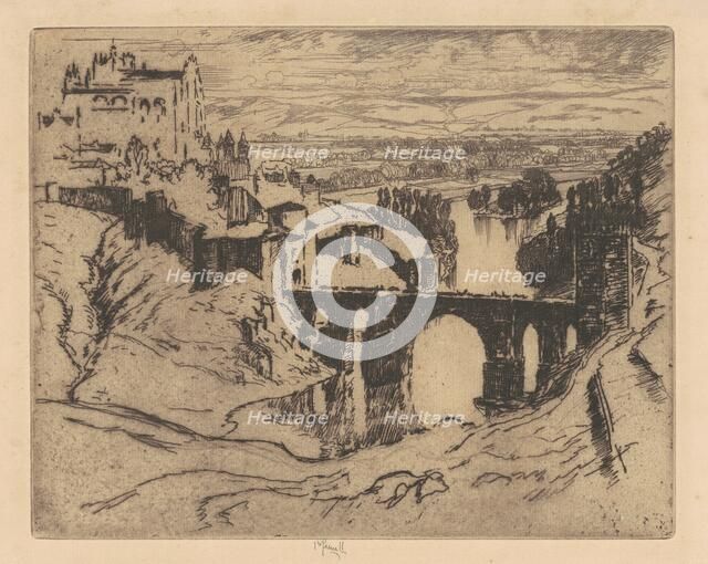 St. Martin's Bridge, Toledo, 1904. Creator: Joseph Pennell.