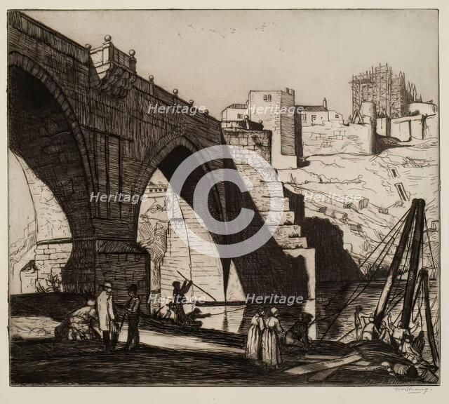 St Martins Bridge, Toledo, 1913. Creator: William Strang.