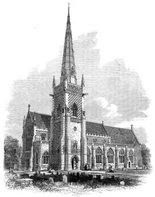 St. Mary tower church, Ipswich, recently restored, 1864. Creator: Mason Jackson