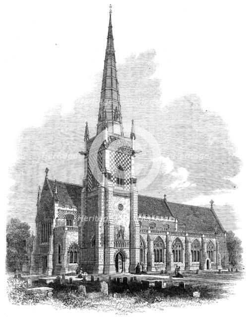 St. Mary tower church, Ipswich, recently restored, 1864. Creator: Mason Jackson.