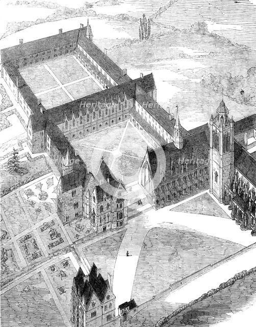 St. Mary and St. Nicholas College, Lancing, Sussex, 1856.  Creator: Unknown.