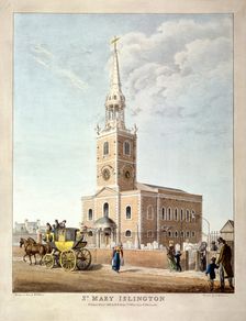 St Mary, Islington, London, 1821. Artist: BR Baker