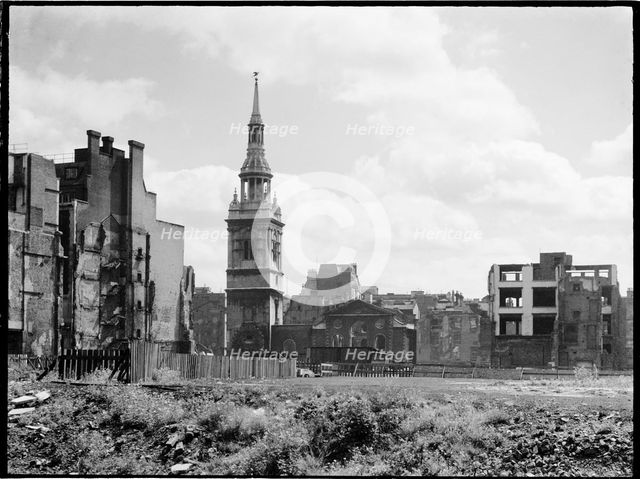 St Mary-le-Bow Church, Cheapside, City and County of the City of London, GLA, 1941-1945. Creator: Charles William  Prickett.
