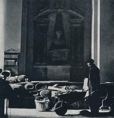 St. Mary-le-Bow after the first blitz. It is now destroyed 1941. Artist: Cecil Beaton