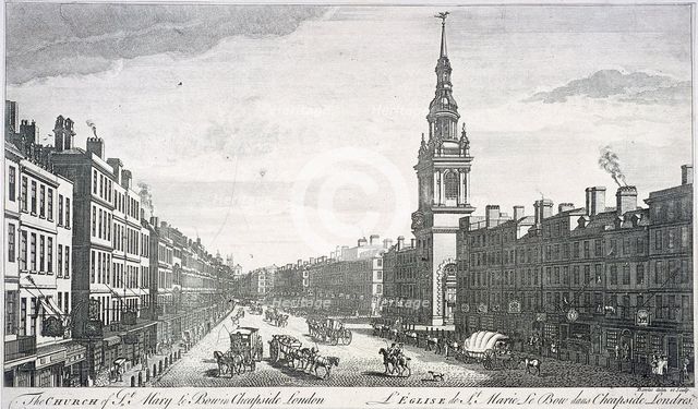 St Mary-le-Bow, London, 1757. Artist: Thomas Bowles