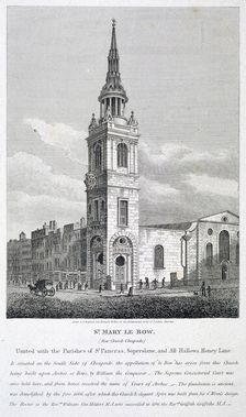 St Mary-le-Bow, London, 1812. Artist: William Wise