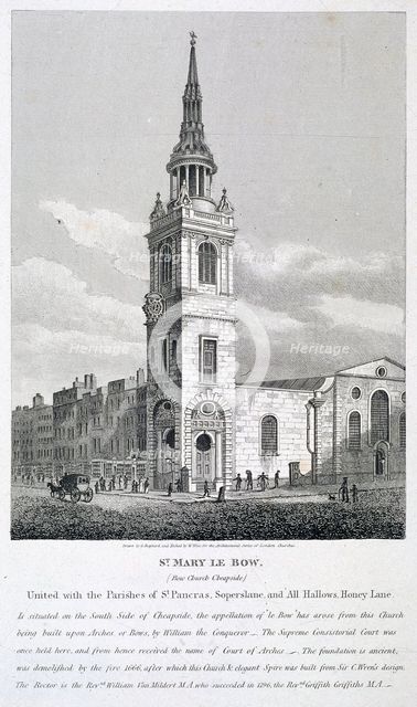 St Mary-le-Bow, London, 1812. Artist: William Wise