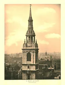 St Mary-Le-Bow, The Steeple mid-late 19th century. Creator: Unknown