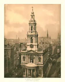 St Mary-le-Strand, View from the West mid-late 19th century. Creator: Unknown