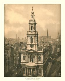 St Mary-le-Strand, View from the West mid-late 19th century. Creator: Unknown