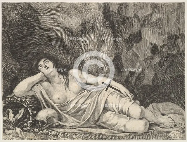 St. Mary Magdalen Reclining in a Grotto. Creator: Claude Goyrand.