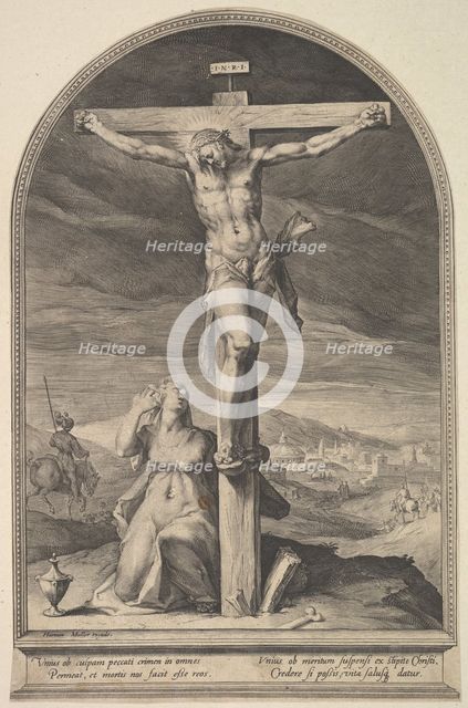 St. Mary Magdelen at the Foot of the Cross, ca. 1612. Creator: Jan Muller.