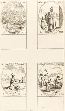 St. Mary of Victory; St. Simeon, Prophet; St. Pelagia; Sts. Reparata and Benedicta. Creator: Jacques Callot