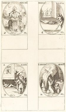 St. Mary of Mont Carmel; St. Raineldis; St. Alexis; St. Arnold of Metz. Creator: Jacques Callot