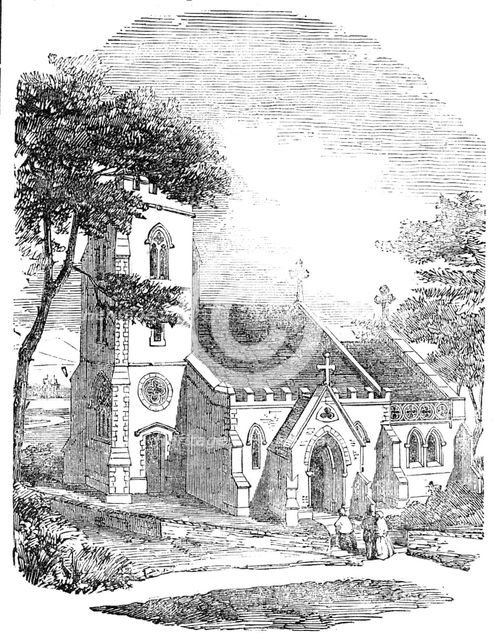 St. Mary's New Church, Branksea Island, Dorset, 1854. Creator: Unknown.