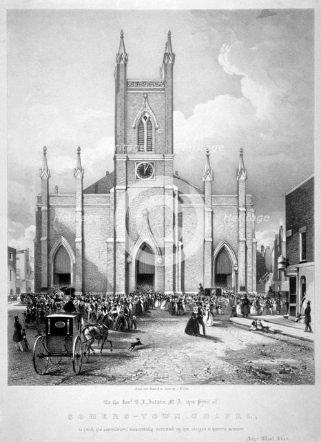 St Mary's Chapel, Eversholt Street, St Pancras, London, c1835. Artist: John West Giles