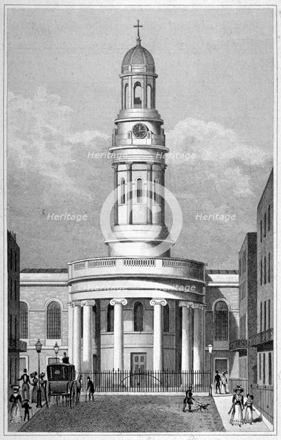 St Mary's Church, Bryanston Square, Marylebone, London, c1825. Artist: Anon