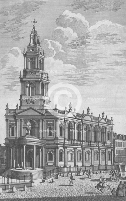 St Mary's Church in the Strand, London, mid 18th century. Artist: James Cole.