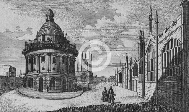 'St. Mary's Church & Radcliffe Library at Oxford', c18th century. Artist: Unknown.