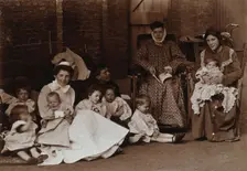 St Mary's Hospital, Plaistow: patients, children and a nurse, 1904. Creator: Unknown