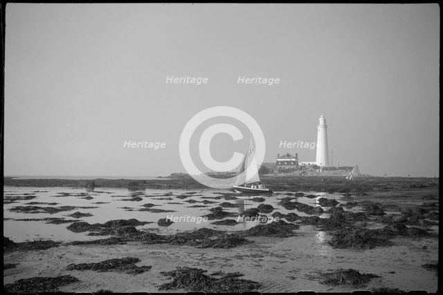 St Mary's Lighthouse, St Mary's Island, near Whitley Bay, North Tyneside, c1955-c1980. Creator: Ursula Clark.