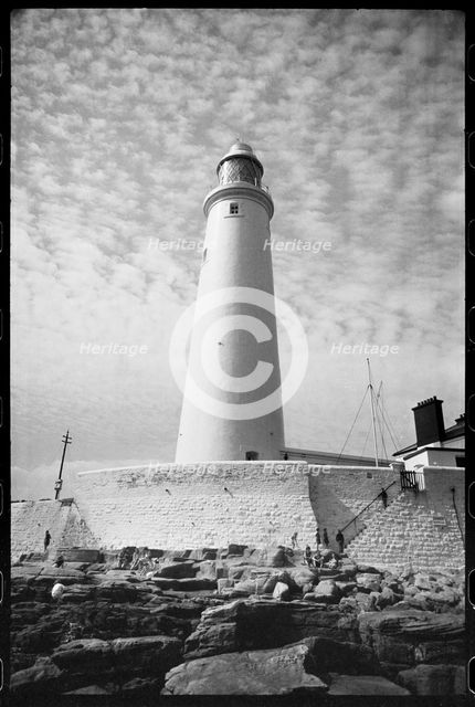 St Mary's Lighthouse, Whitley Bay, North Tyneside, c1955-c1980. Creator: Ursula Clark.