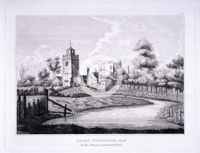 St Mary, Stoke Newington,  London, c1810. Artist: Anon