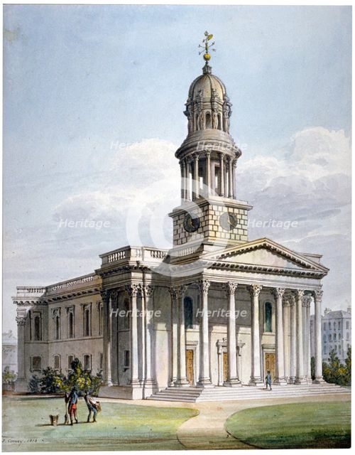 St Marylebone New Church, London, 1816.    Artist: John Coney
