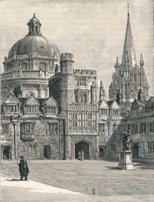 St Mary's Church and the Radcliffe, from the quadrangle, at Brasenose, 1896