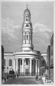 St Mary's Church, Bryanston Square, Marylebone, London, c1825. Artist: Anon